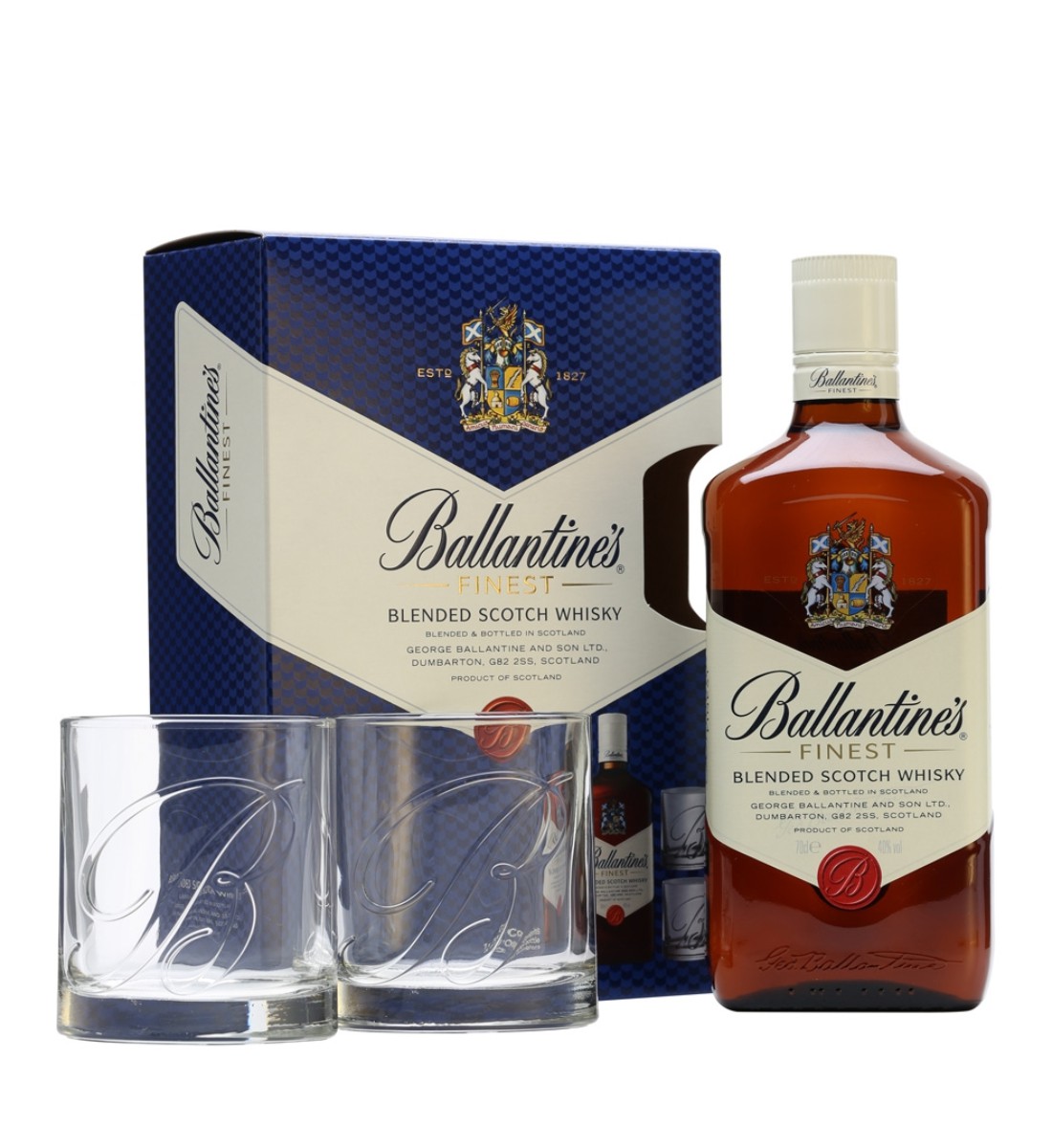 Ballantine's Finest Blended Scotch Whisky Gift Set 0.7L